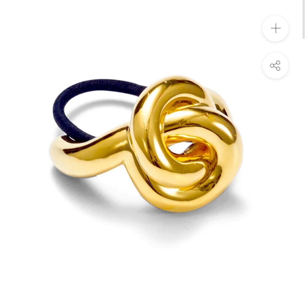 LELET NY GLOSSY KNOT PONY CUFF - 14K GOLD PLATED